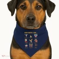 Western God Says I Am 4th Of July Distressed USA-Made Doggie Bandana thumb 1