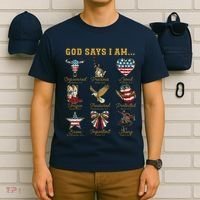 Western God Says I Am 4th Of July Distressed T-Shirt thumb 6