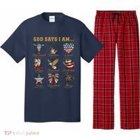 Western God Says I Am 4th Of July Distressed Pajama Set thumb 0