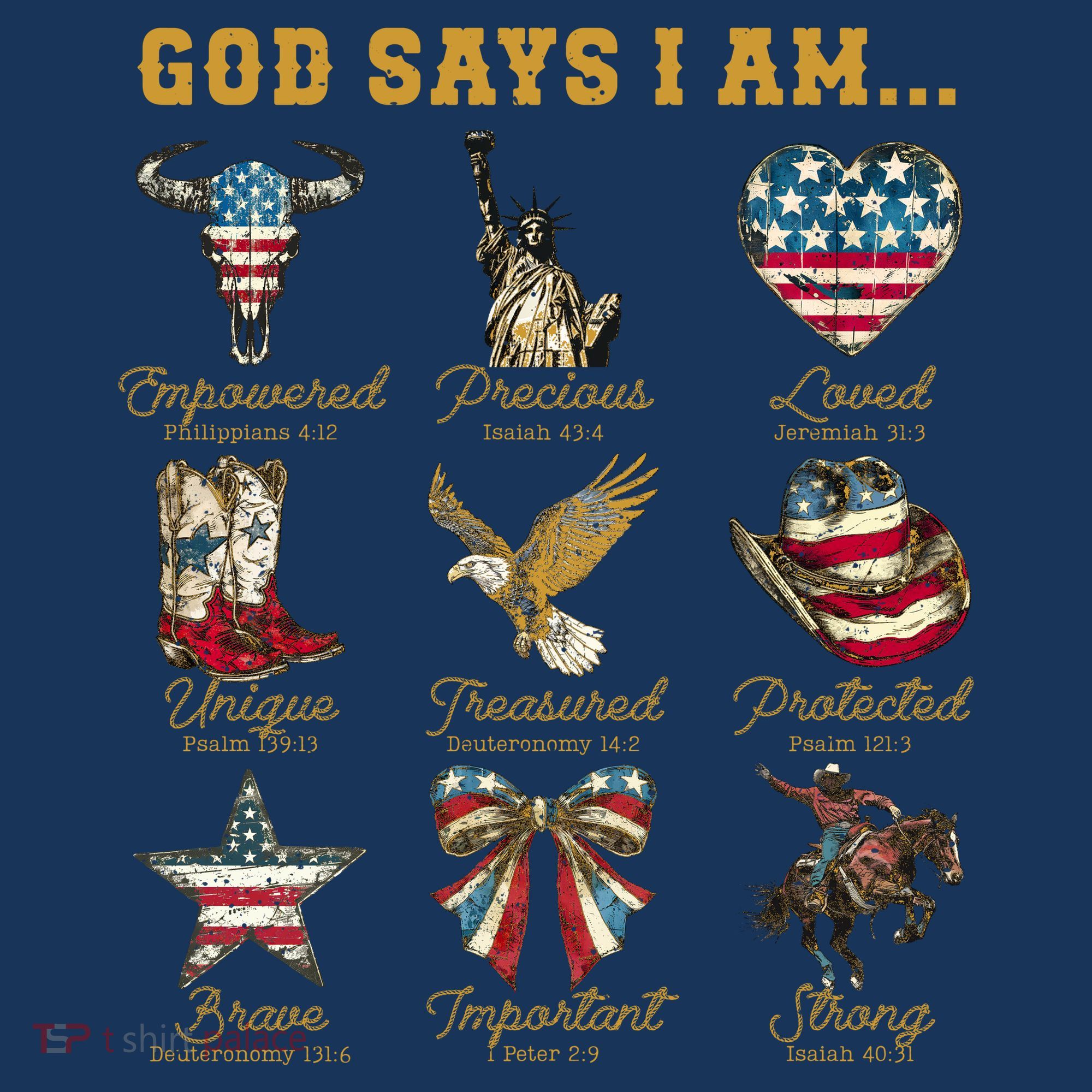Western God Says I Am 4th Of July Distressed Women's Hoodie