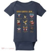 Western God Says I Am 4th Of July Distressed Baby Bodysuit thumb 0