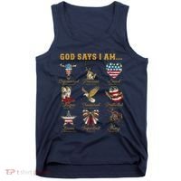 Western God Says I Am 4th Of July Distressed Tank Top thumb 0