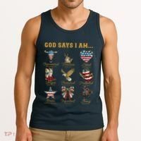Western God Says I Am 4th Of July Distressed Tank Top thumb 3