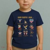 Western God Says I Am 4th Of July Distressed Toddler T-Shirt thumb 2