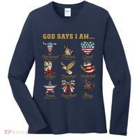 Western God Says I Am 4th Of July Distressed Women's Long Sleeve Shirt thumb 0