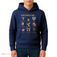 Western God Says I Am 4th Of July Distressed Kids Hoodie thumb 4