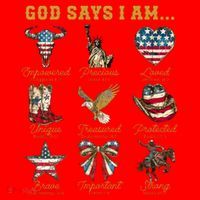 Western God Says I Am 4th Of July Distressed Santa Hat thumb 1