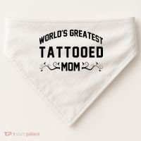 World'S Greatest Tattooed Mom USA-Made Doggie Bandana thumb 0