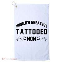 World'S Greatest Tattooed Mom Golf Towel thumb 0