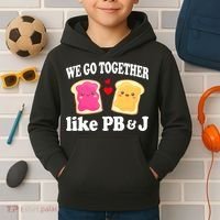 We Go Together Like PB & J - Peanut Butter and Jelly Kids Hoodie thumb 2