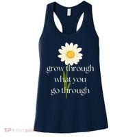 Wo Grow Through What You Go Through Daisy Inspirational Quote V-Neck Women's Tank Top thumb 0