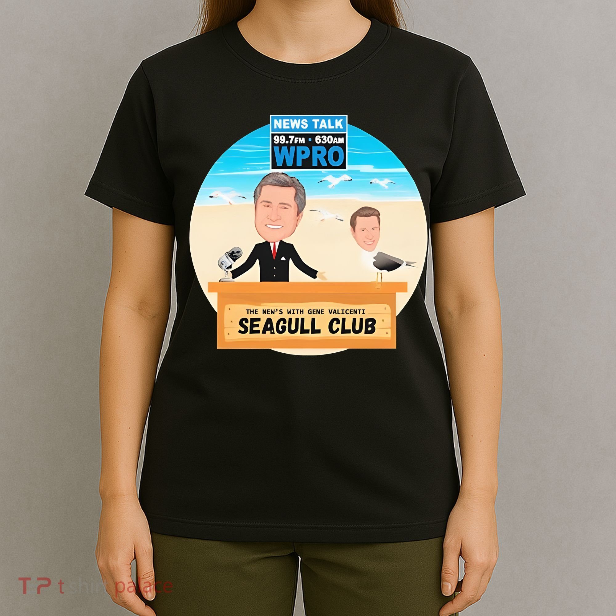 Wpro Gene The News With Gene Valicenti Seagull Club T-Shirt