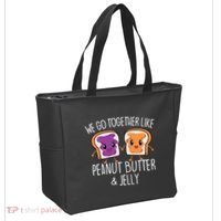 We Go Together Like Peanut Butter & Jelly Couple Tote Bag thumb 2