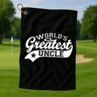 Worlds Greatest Uncle Funny Fathers Day Golf Towel thumb 1