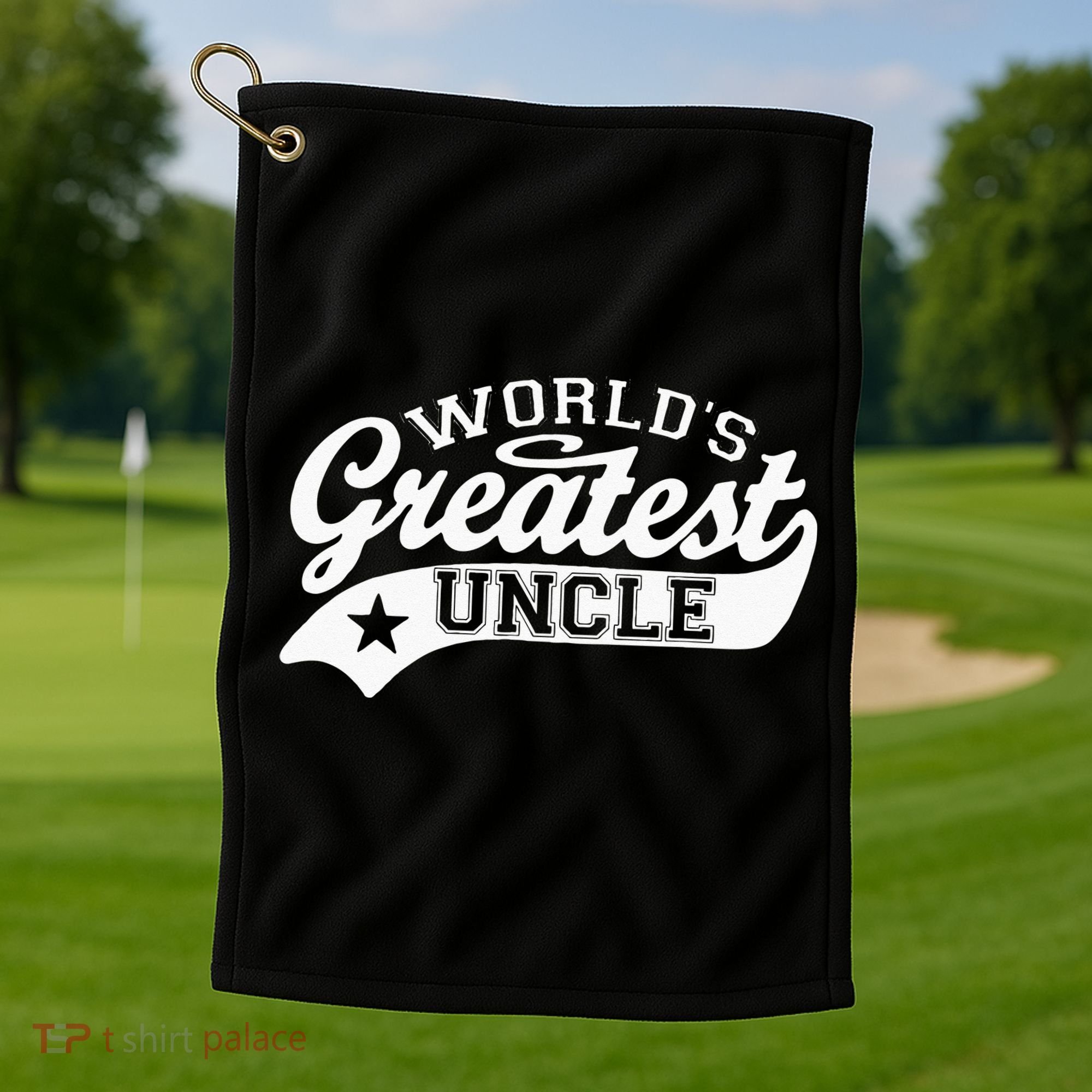 Worlds Greatest Uncle Funny Fathers Day Golf Towel