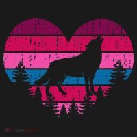 Wolf Girl Valentines Day Vintage Cute Loves Wolves T-Shirt thumb 7