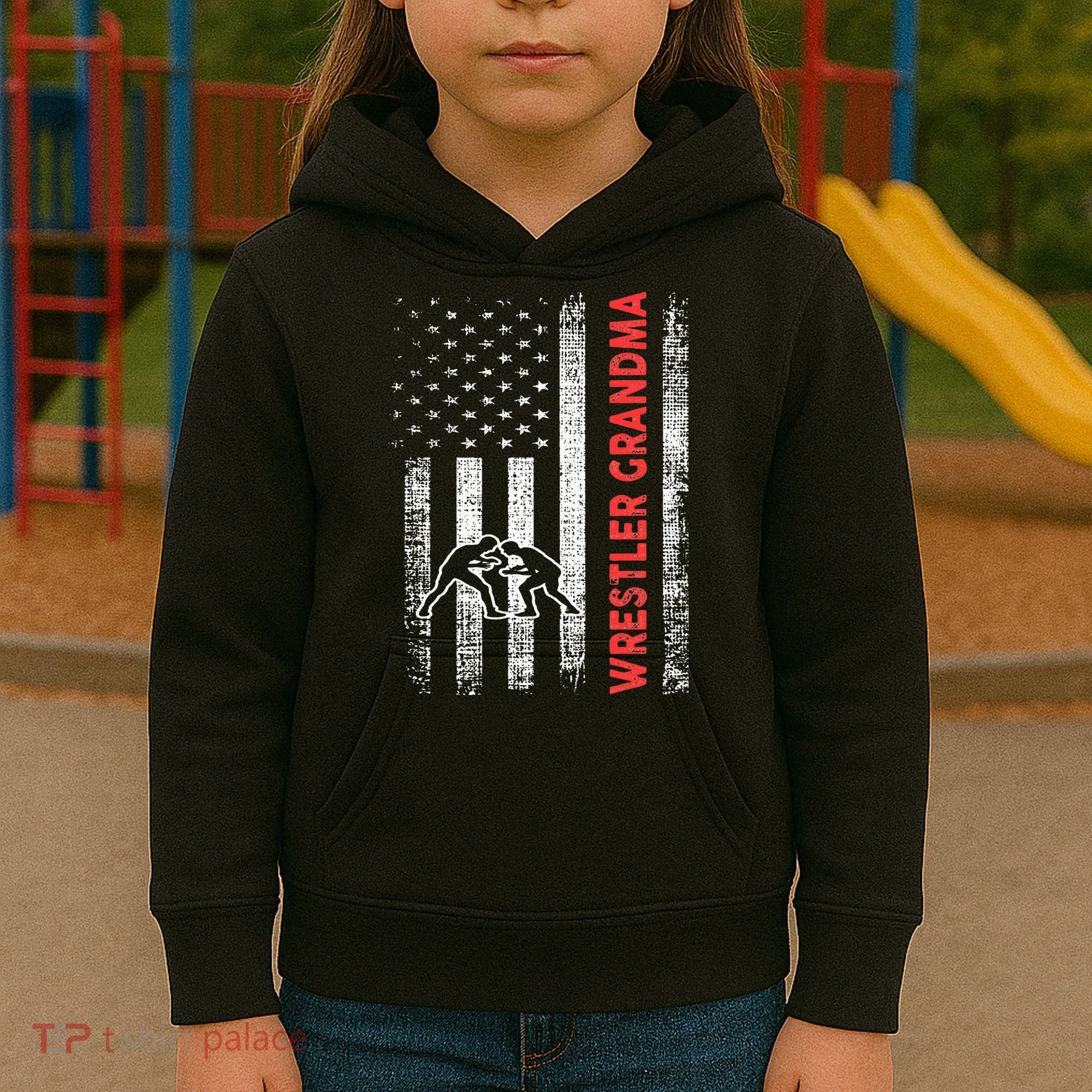 Wrestling Grandma Kids Hoodie