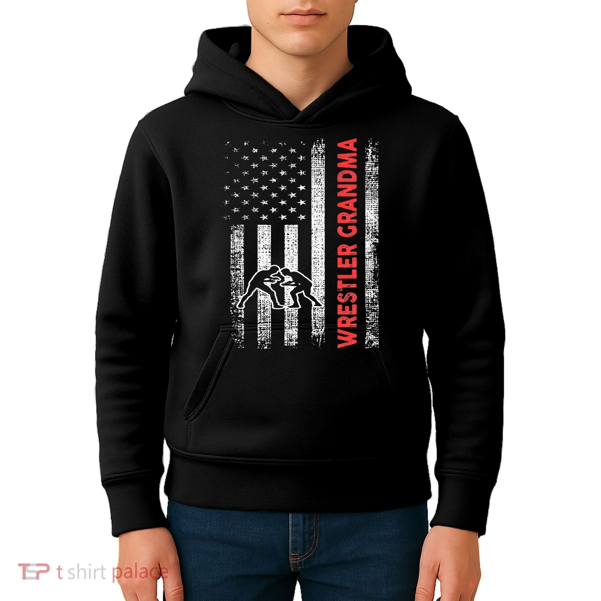 Wrestling Grandma Kids Hoodie