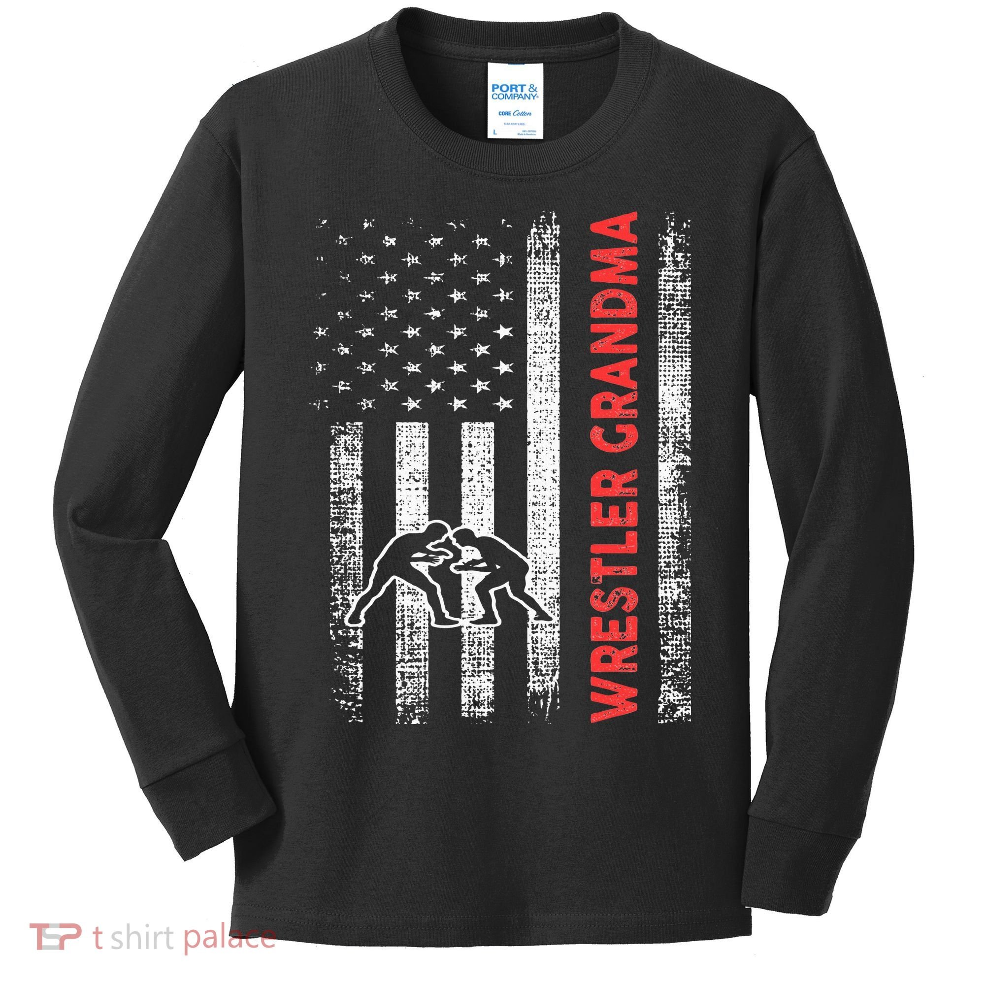 Wrestling Grandma Kids Long Sleeve Shirt