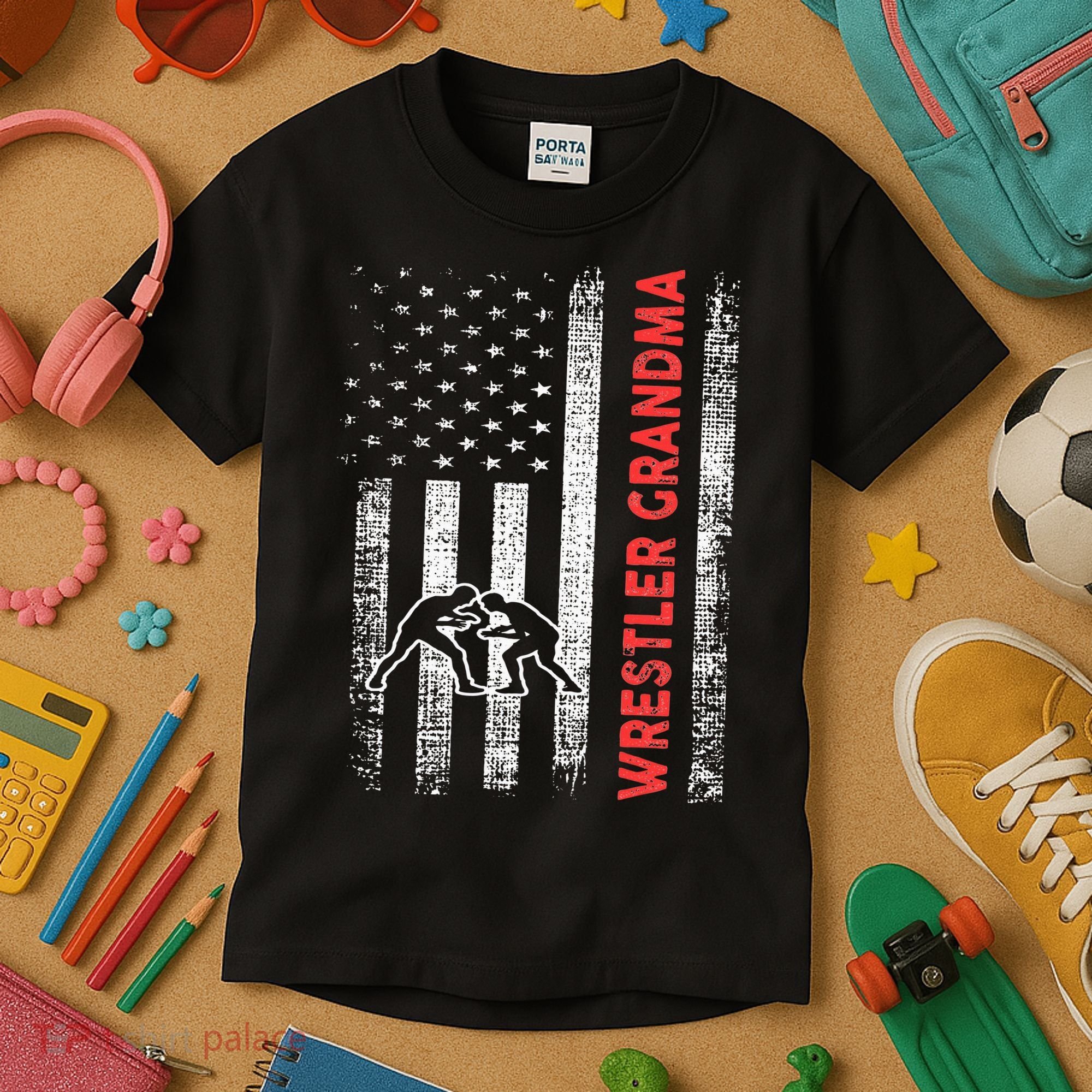 Wrestling Grandma Kids T-Shirt