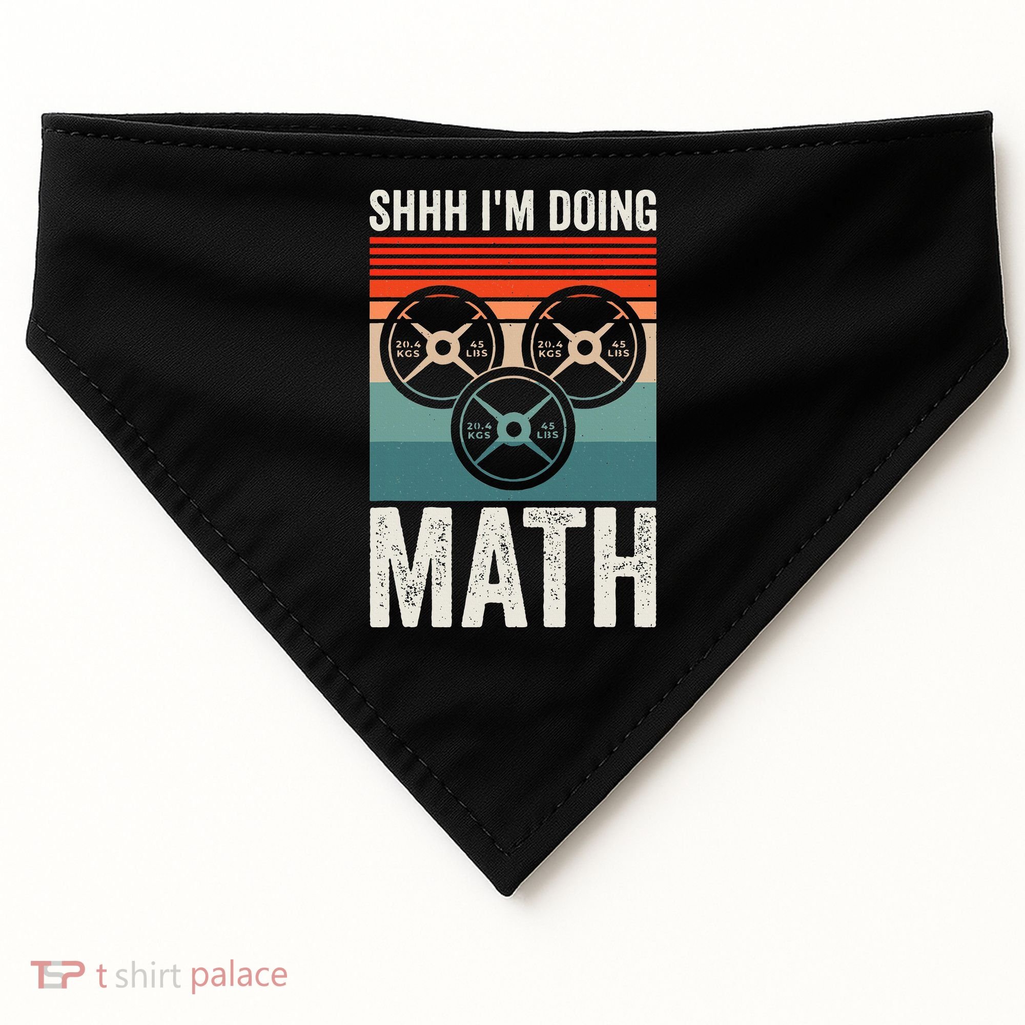 Weightlifting Gym Workout Lover Shhh Im Doing Math USA-Made Doggie Bandana