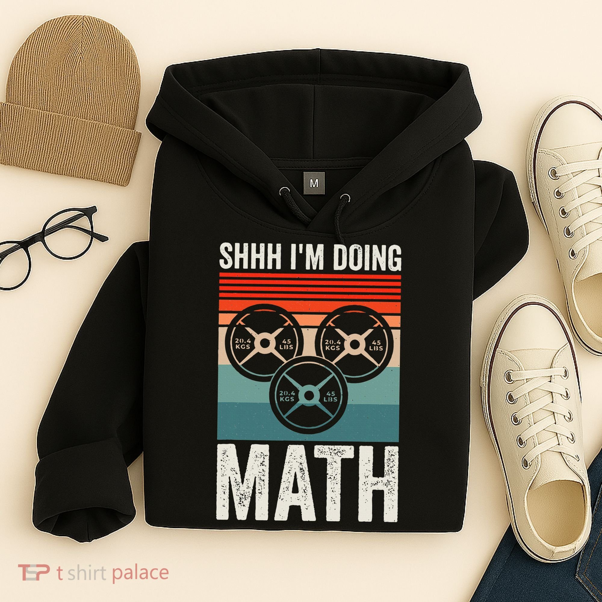 Weightlifting Gym Workout Lover Shhh Im Doing Math Hoodie