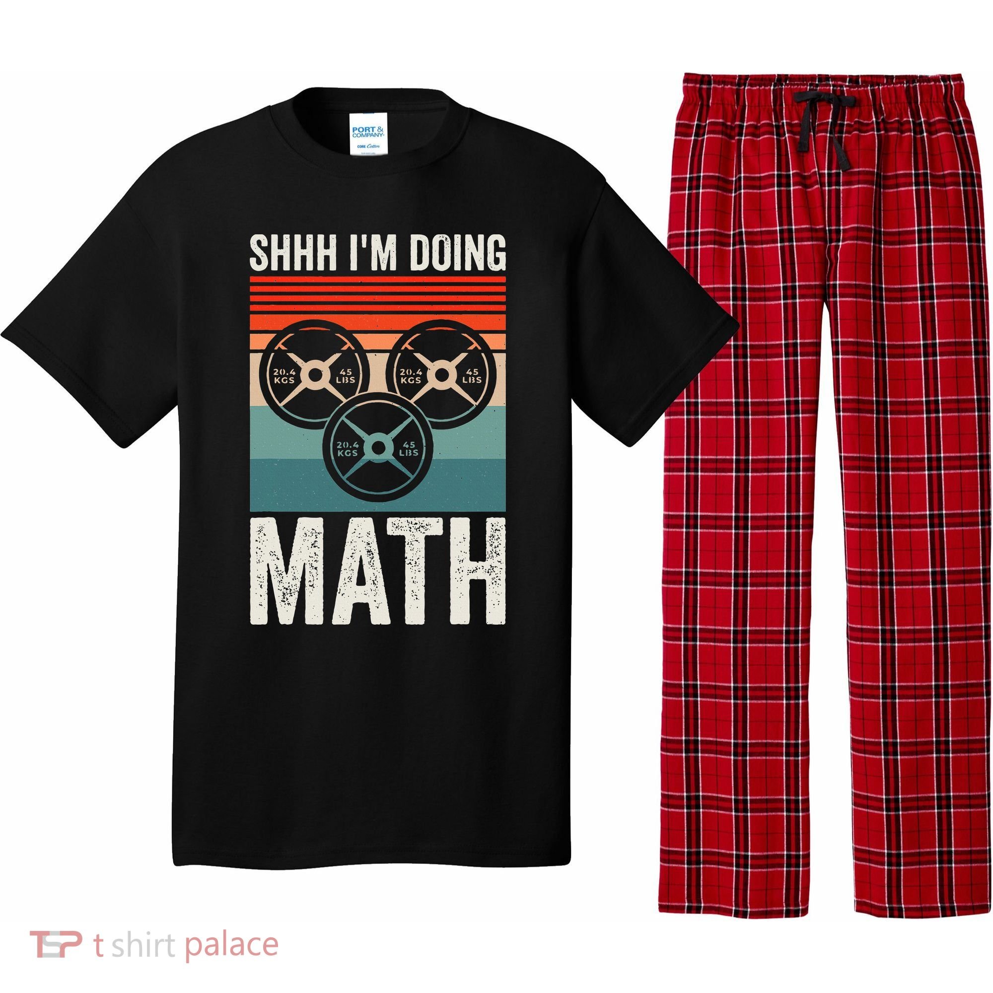 Weightlifting Gym Workout Lover Shhh Im Doing Math Pajama Set