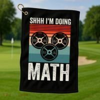 Weightlifting Gym Workout Lover Shhh Im Doing Math Golf Towel thumb 1