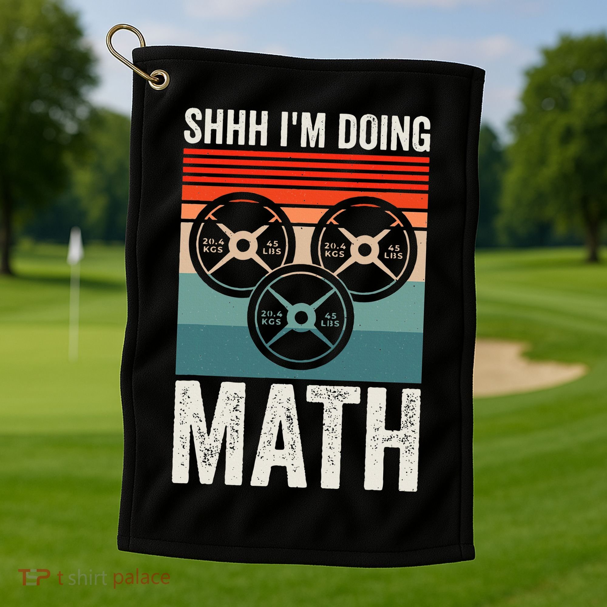Weightlifting Gym Workout Lover Shhh Im Doing Math Golf Towel
