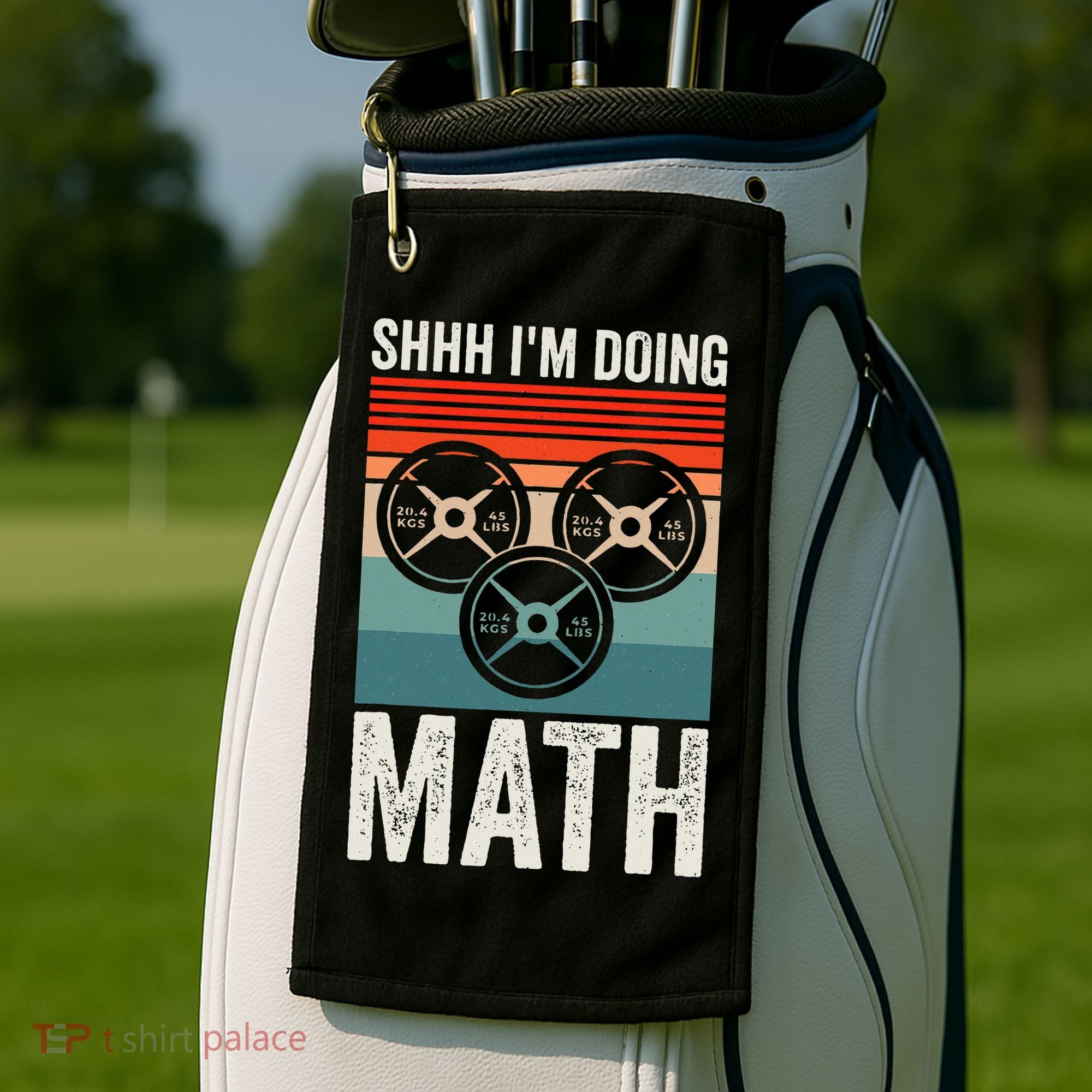 Weightlifting Gym Workout Lover Shhh Im Doing Math Golf Towel