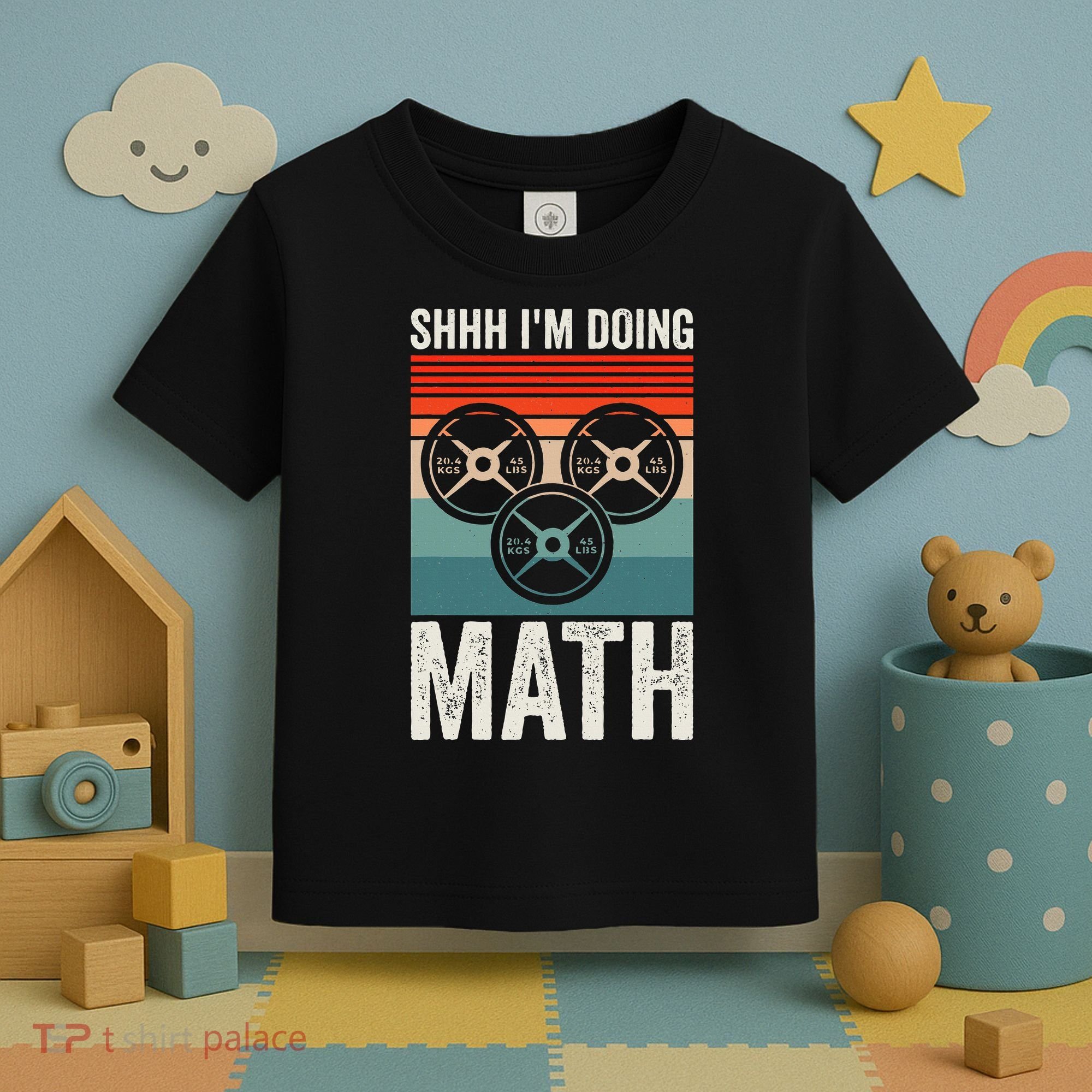 Weightlifting Gym Workout Lover Shhh Im Doing Math Toddler T-Shirt