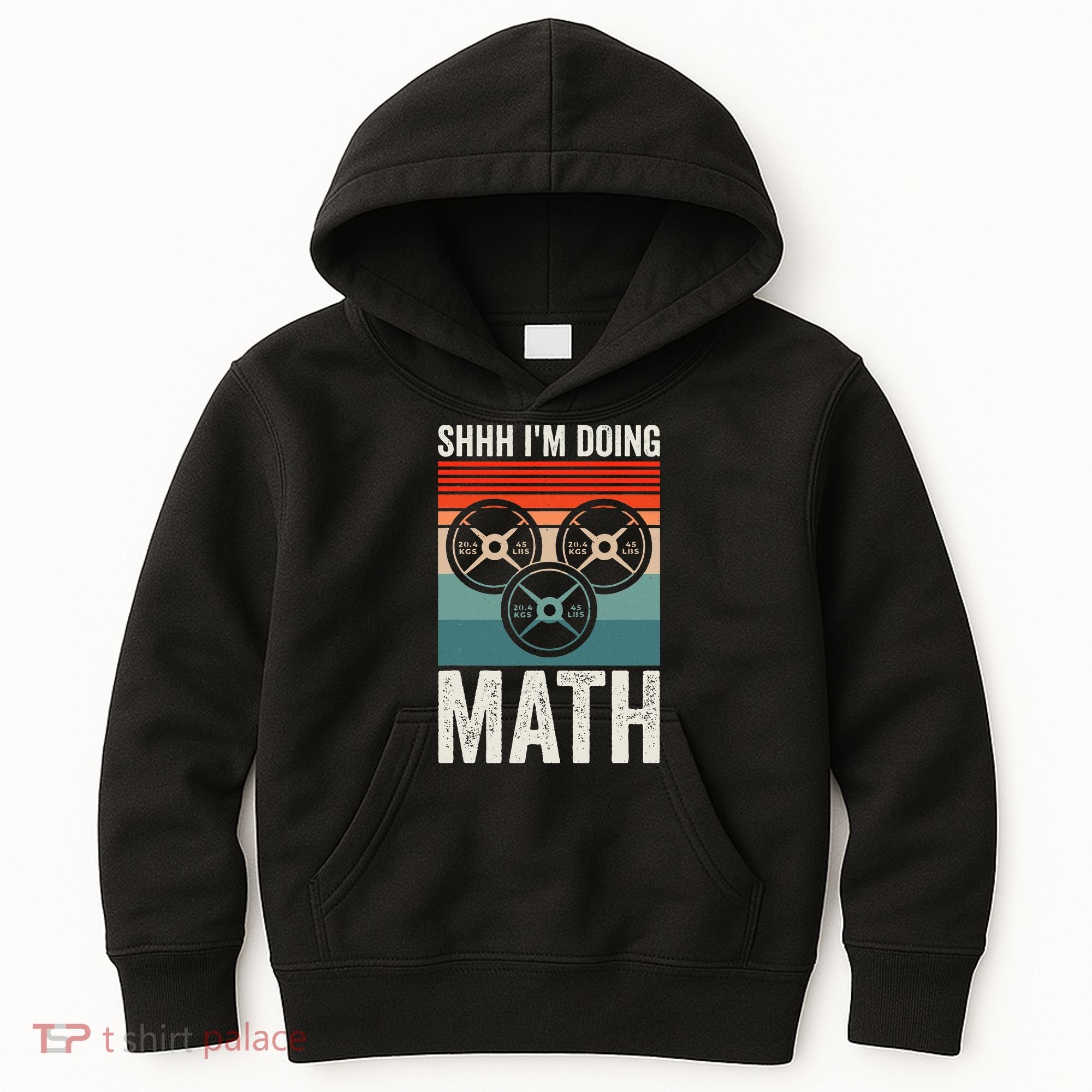 Weightlifting Gym Workout Lover Shhh Im Doing Math Kids Hoodie