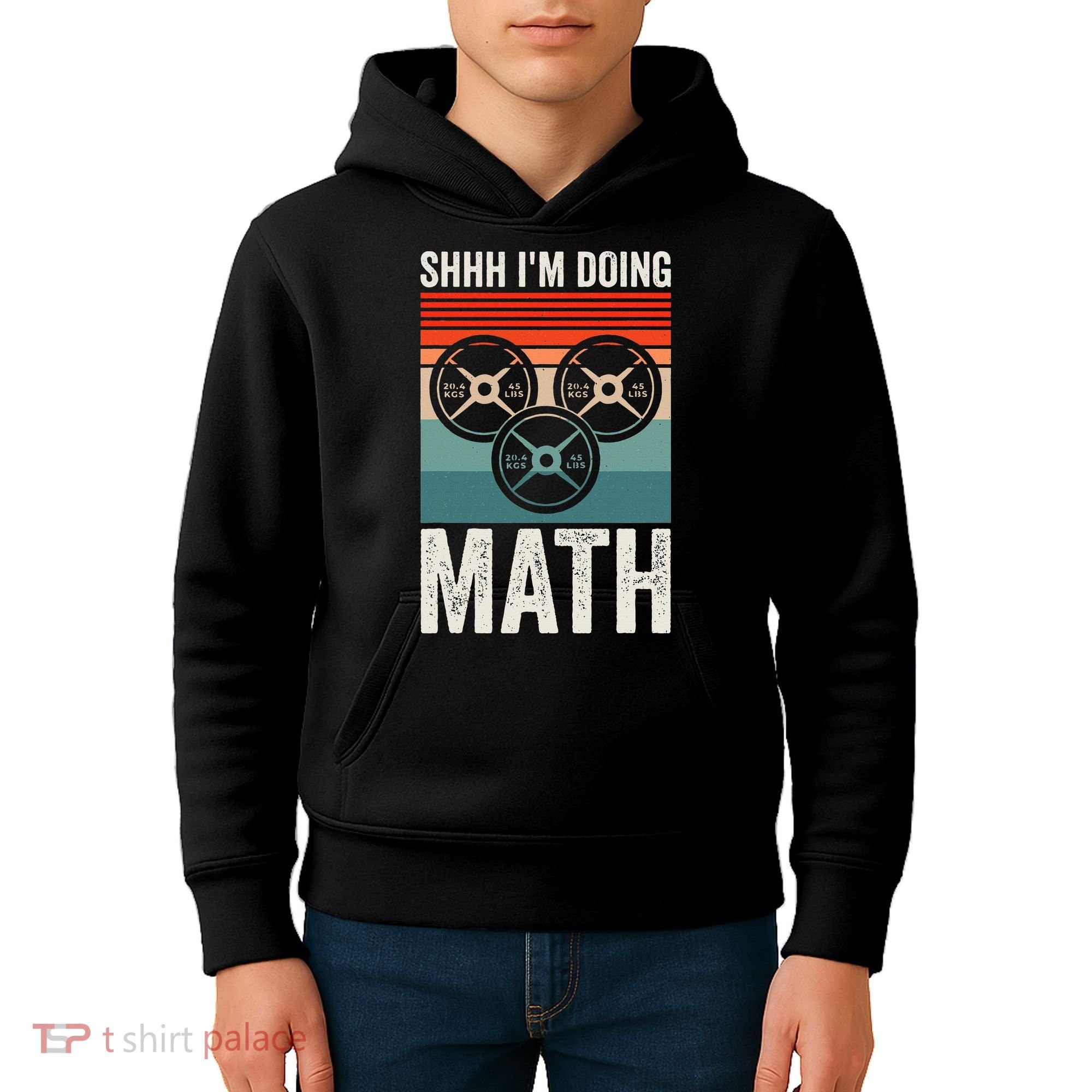 Weightlifting Gym Workout Lover Shhh Im Doing Math Kids Hoodie