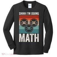 Weightlifting Gym Workout Lover Shhh Im Doing Math Kids Long Sleeve Shirt thumb 0