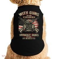 With Guns We Are Citizens T American Flag Doggie Tank thumb 0