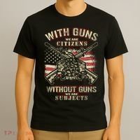 With Guns We Are Citizens T American Flag T-Shirt thumb 3