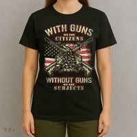 With Guns We Are Citizens T American Flag T-Shirt thumb 4