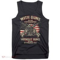 With Guns We Are Citizens T American Flag Tank Top thumb 0