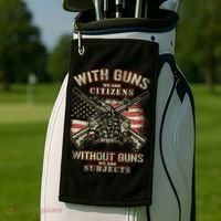 With Guns We Are Citizens T American Flag Golf Towel thumb 2