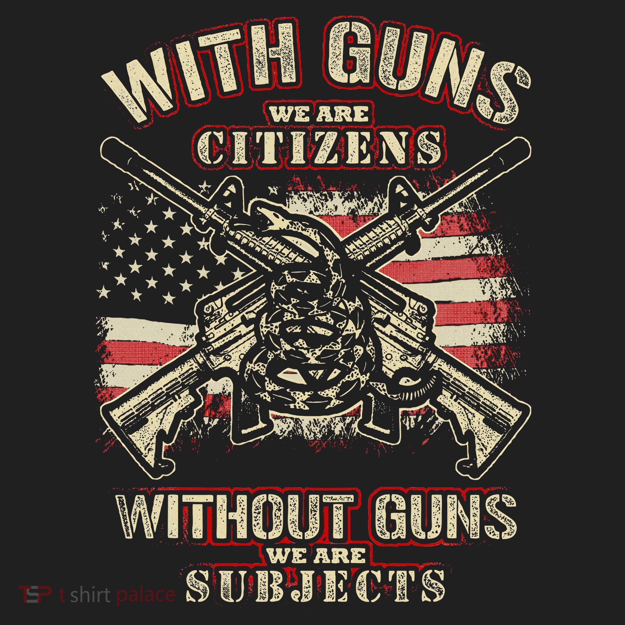With Guns We Are Citizens T American Flag Golf Towel