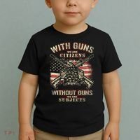 With Guns We Are Citizens T American Flag Toddler T-Shirt thumb 2