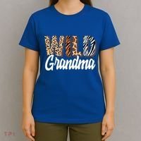 Wild Grandma Zoo Born Two Be Wild Bgiftday Safari Jungle Animal Gift T-Shirt thumb 4