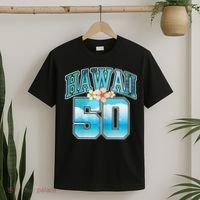 Wo Hawaii 50 50th Birthday Hawaiian Aloha Beach Hibiscus T-Shirt thumb 2