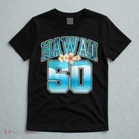 Wo Hawaii 50 50th Birthday Hawaiian Aloha Beach Hibiscus T-Shirt thumb 5