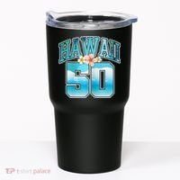 Wo Hawaii 50 50th Birthday Hawaiian Aloha Beach Hibiscus Tumbler thumb 0
