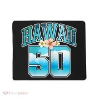 Wo Hawaii 50 50th Birthday Hawaiian Aloha Beach Hibiscus Mousepad thumb 0