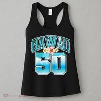 Wo Hawaii 50 50th Birthday Hawaiian Aloha Beach Hibiscus Women's Tank Top thumb 3