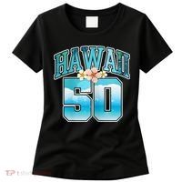 Wo Hawaii 50 50th Birthday Hawaiian Aloha Beach Hibiscus Women's T-Shirt thumb 0