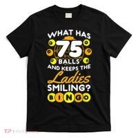 What Has 75 Balls And Keeps The Ladies Smiling T-Shirt thumb 0