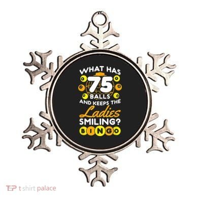 What Has 75 Balls And Keeps The Ladies Smiling Ornament